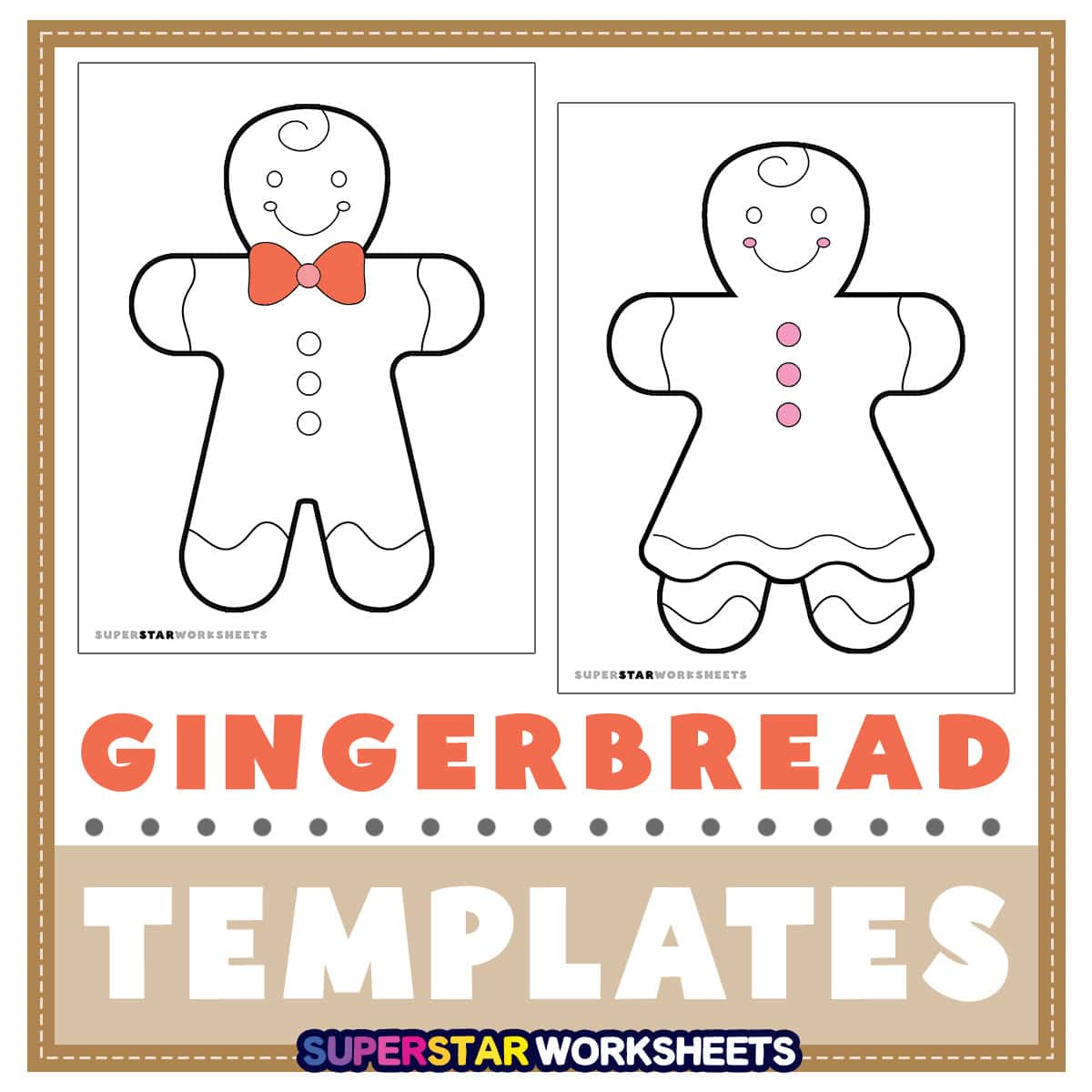 Gingerbread Man Template (Free Printables) - Superstar Worksheets intended for Gingerbread Template Free Printable