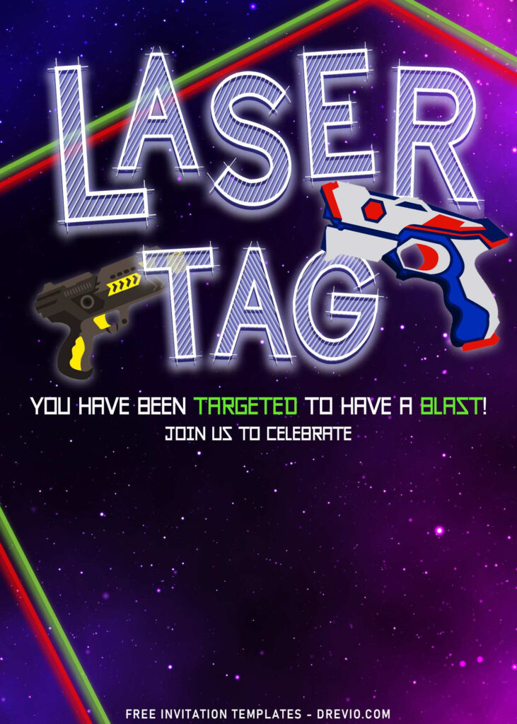 Girls Laser Tag Party Birthday Invitation Editable Instant In Free Printable Laser Tag Invitation Template Girls Laser Tag Party Birthday Invitation Editable Instant In Free Printable Laser Tag Invitation Template