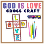 God Is Love Printable Cross Craft   Superstar Worksheets Within Free Printable Sunday School Crafts