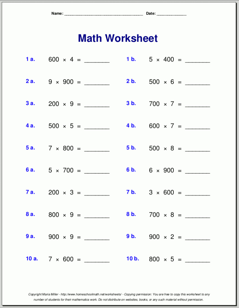 Grade 4 Multiplication Worksheets Regarding Free Printable Multiplication Sheets Grade 4 Multiplication Worksheets Regarding Free Printable Multiplication Sheets