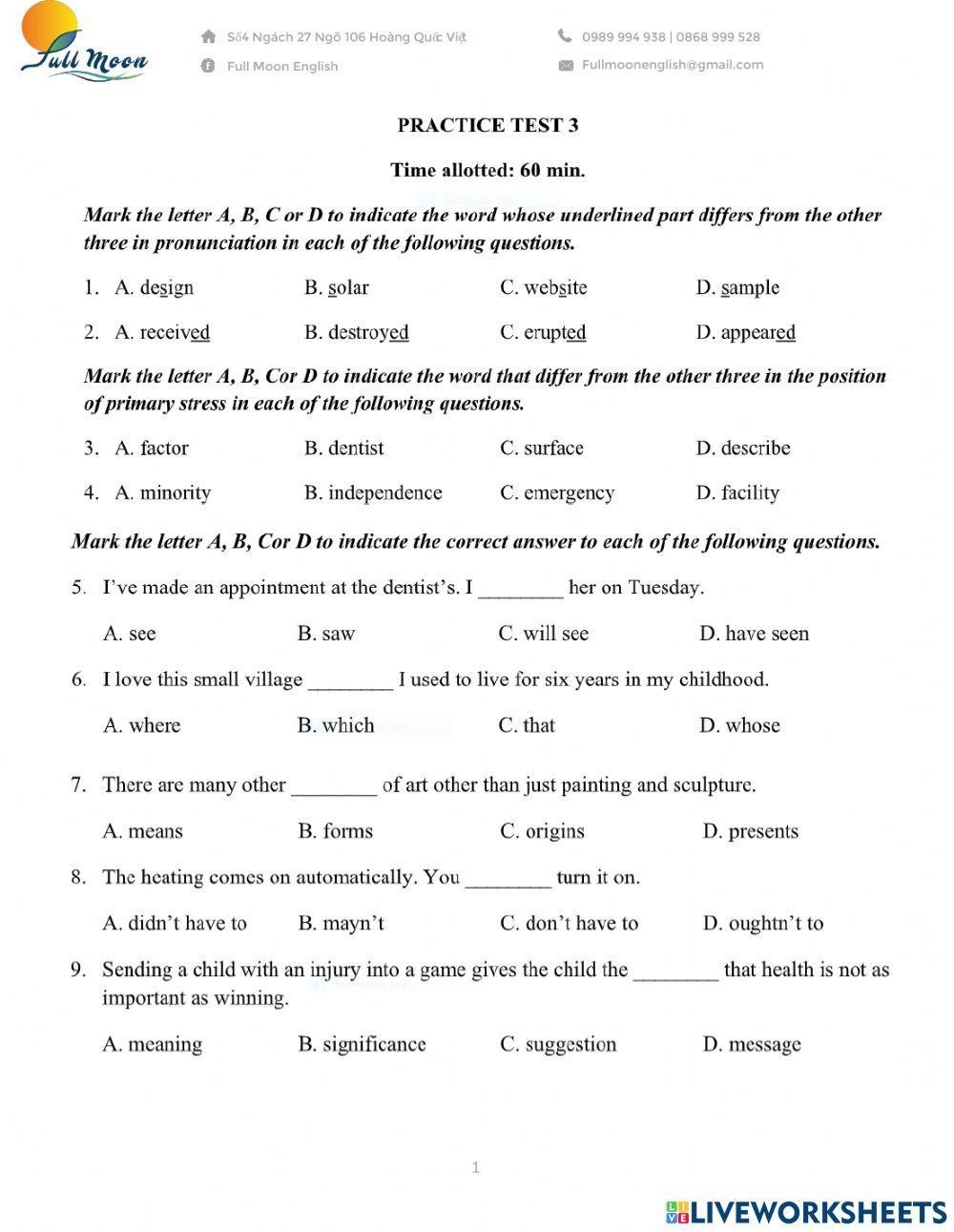 Grade 9 English As A Second Language (Esl) Worksheet | Live pertaining to 9Th Grade English Worksheets Free Printable