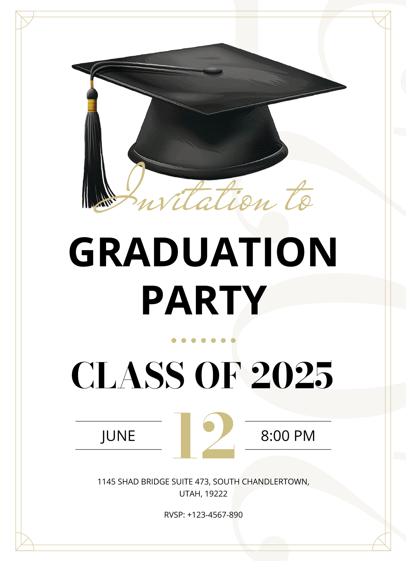 Graduation Party Invitation Free Google Docs Template - Gdoc.io with Free Printable Graduation Dinner Invitations