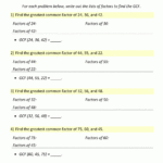 Greatest Common Factor Worksheet Page Inside Free Printable Greatest Common Factor Worksheets