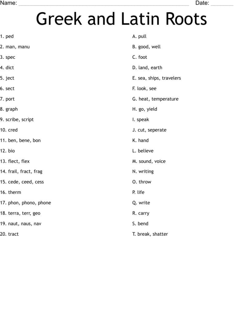 Greek And Latin Roots Worksheet Wordmint Intended For Free Printable Greek And Latin Roots Greek And Latin Roots Worksheet Wordmint Intended For Free Printable Greek And Latin Roots