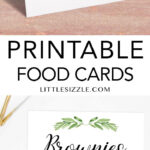 Greenery Food Labels Printable | Diy Food Cards Instant Download Regarding Free Printable Food Tent Cards