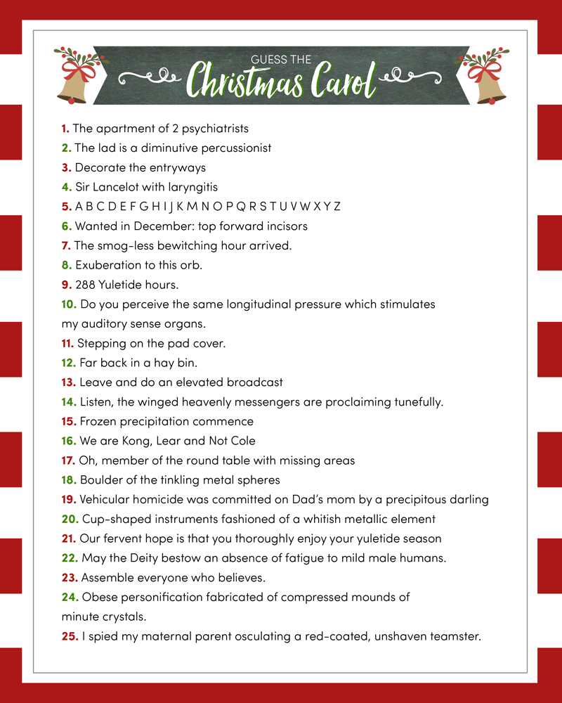 Guess The Christmas Carole Game {Free Printable} | Lil&<h2>039; Luna Within Christmas Song Lyrics Game Free Printable Guess The Christmas Carole Game {Free Printable} | Lil&<h2>039; Luna Within Christmas Song Lyrics Game Free Printable