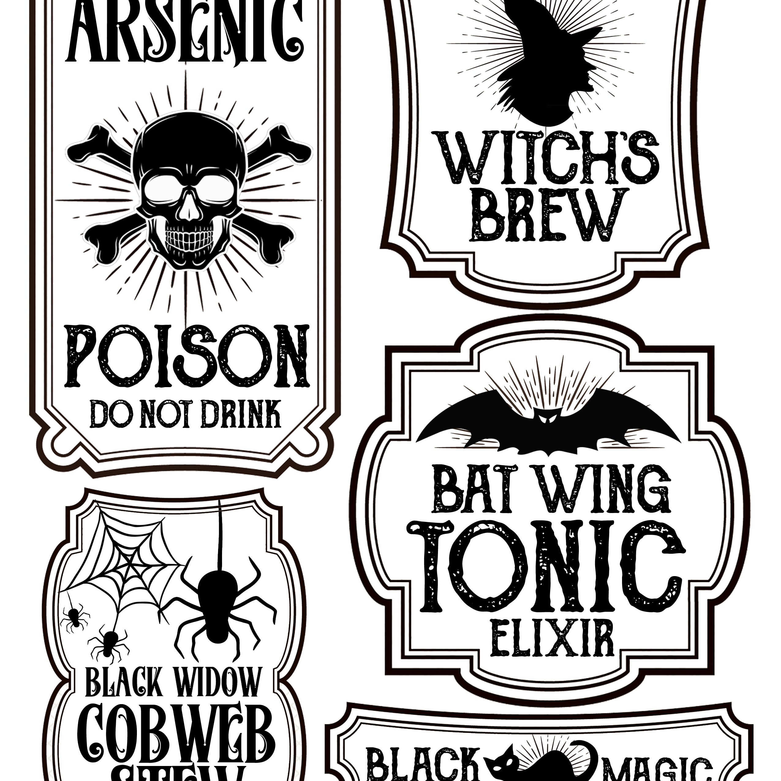 Halloween Bottle Labels - Free Printables - Potions Labels with regard to Free Printable Halloween Labels