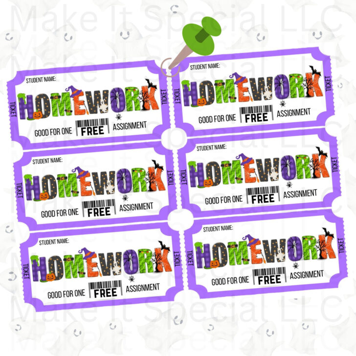 Free Printable Halloween Homework Pass