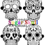 Halloween: Printable Sugar Skull Masks   See Vanessa Craft Inside Free Printable Sugar Skull Day Of The Dead Mask