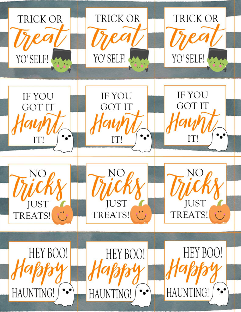 Halloween Treat Tags: 4 Designs Inside Free Printable Halloween Tags Halloween Treat Tags: 4 Designs Inside Free Printable Halloween Tags