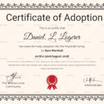 Happy Adoption Certificate Design Template In Psd, Word Intended For Free Printable Adoption Certificate