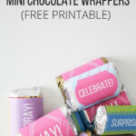 Happy Birthday Mini Chocolate Wrappers  Free Printable With Free Printable Birthday Candy Bar Wrappers