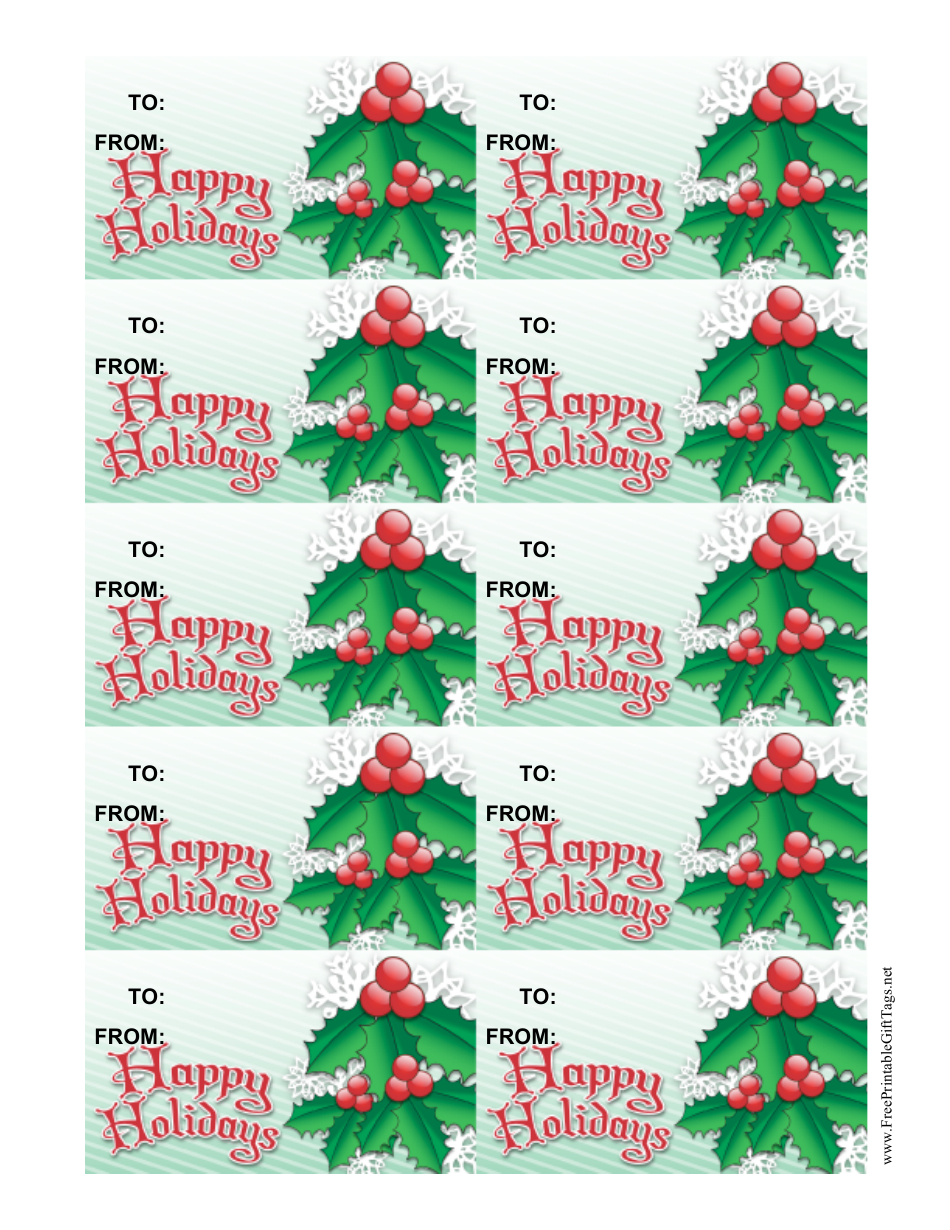 Happy Holidays Gift Tag Template - Snowflakes Download Printable within Free Printable Happy Holidays Gift Tags
