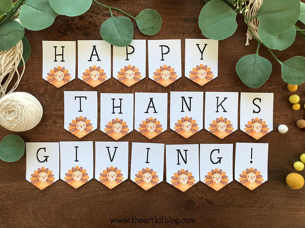 Happy Thanksgiving Banner {Free Printable!} - The Art Kit in Free Printable Happy Thanksgiving Banner