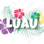 Hawaiian Luau Colorful Background. Party Sign. Vector Illustration Within Free Printable Luau Clipart