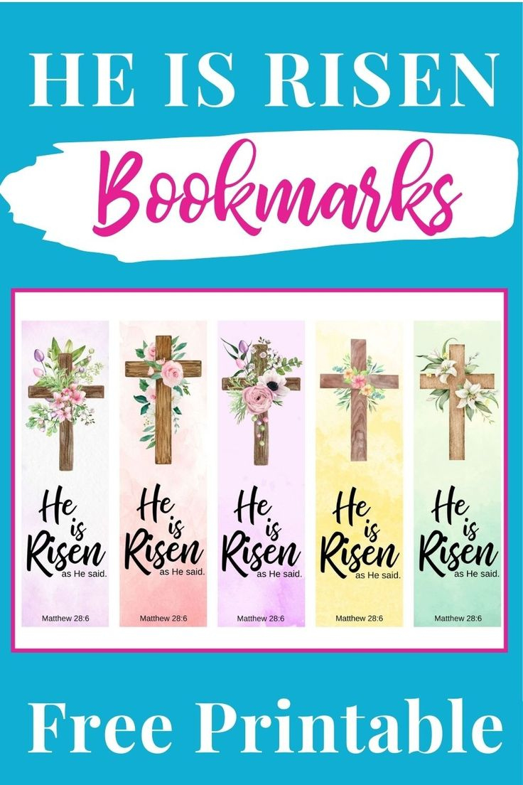 He Is Risen Bookmarks Free Printable inside Free Printable Religious Easter Bookmarks