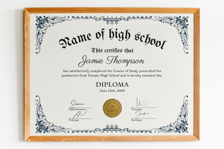 Free Printable High School Diploma Templates