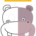 Hippo Animal Mask Printable Coloring Page In Free Printable Hippo Mask