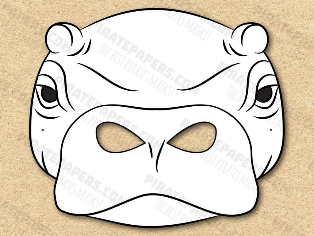 Hippo Mask Printable Coloring, Paper Diy For Kids And Adults. Pdf With Regard To Free Printable Hippo Mask Hippo Mask Printable Coloring, Paper Diy For Kids And Adults. Pdf With Regard To Free Printable Hippo Mask