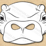 Hippo Mask Printable Coloring, Paper Diy For Kids And Adults. Pdf With Regard To Free Printable Hippo Mask