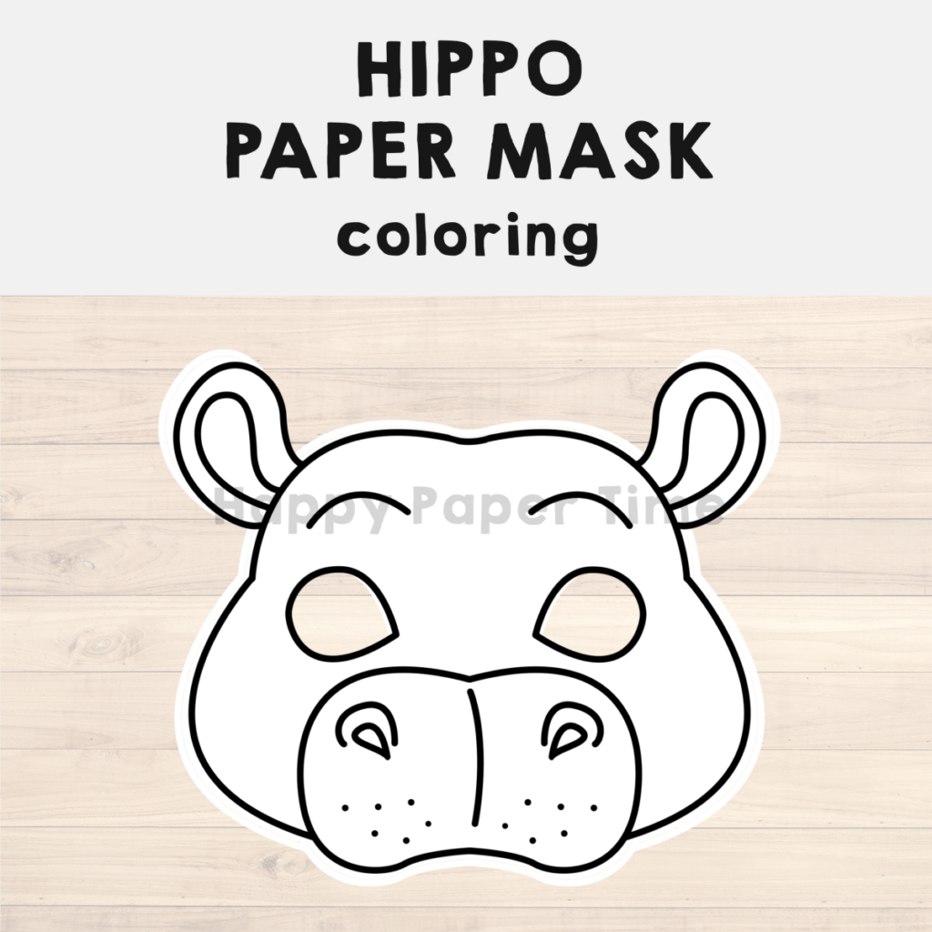 Hippo Paper Mask Printable African Animal Coloring Craft Activity Intended For Free Printable Hippo Mask Hippo Paper Mask Printable African Animal Coloring Craft Activity Intended For Free Printable Hippo Mask