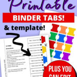 How To Make Binder Divider Tabs For Organization! Free Printable For Free Printable Tabs For Binders