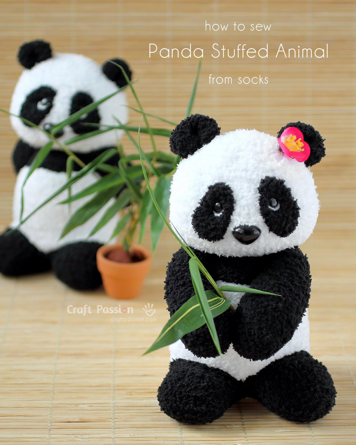 How To Sew Panda Stuffed Animal - Free Pattern • Craft Passion for Free Printable Stuffed Animal Patterns