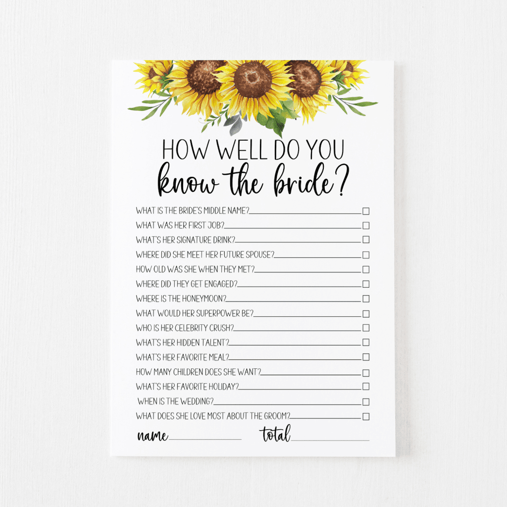 How Well Do You Know The Bride? Free Printable | Modern Moh with regard to How Well Do You Know The Bride Free Printable