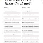 How Well Do You Know The Bride Game: Free Bridal Shower Printable Throughout How Well Do You Know The Bride Game Free Printable