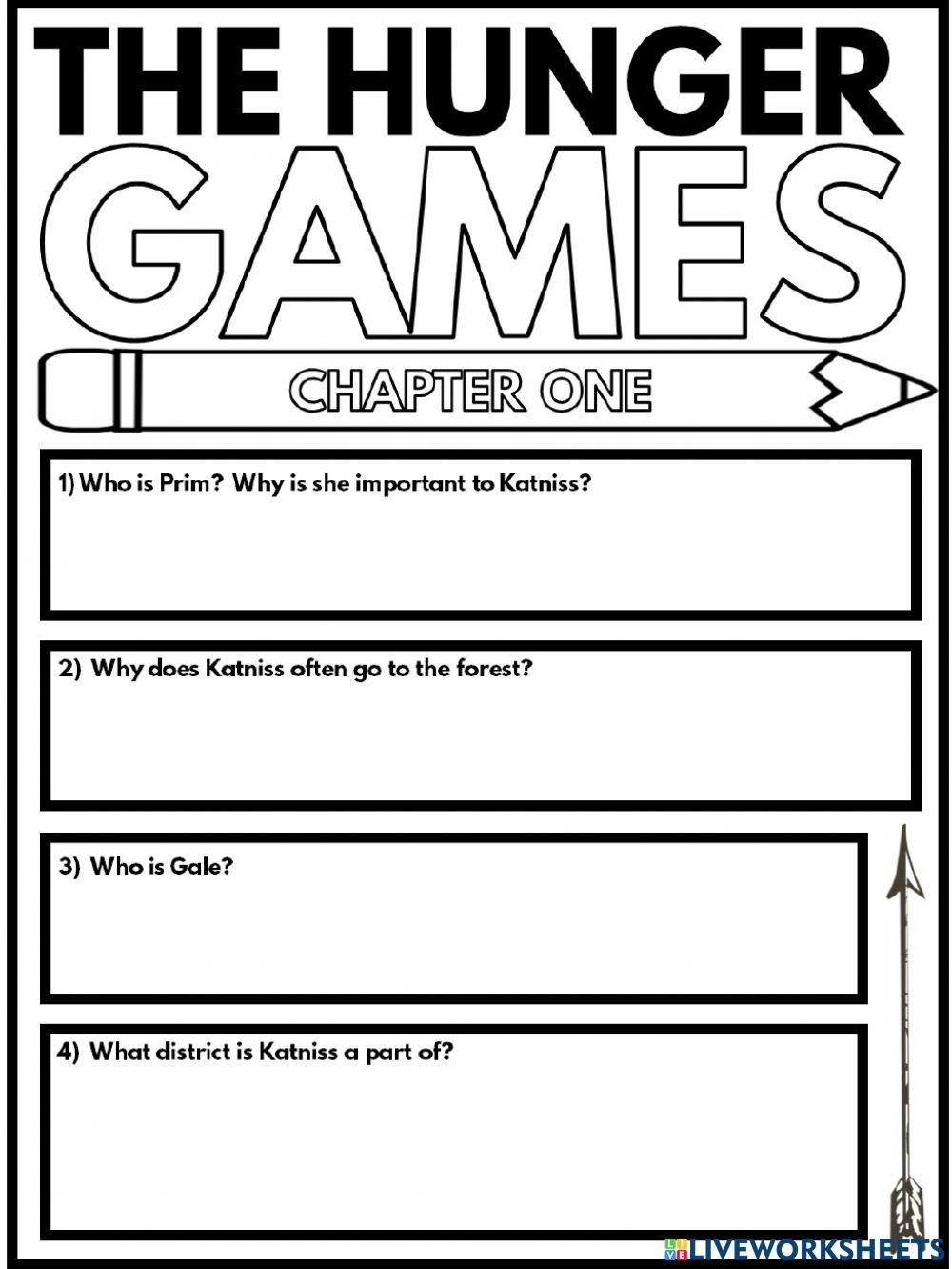 Hunger Games Chapters 1-5 Questions Online Exercise For | Live in Hunger Games Free Printable Worksheets