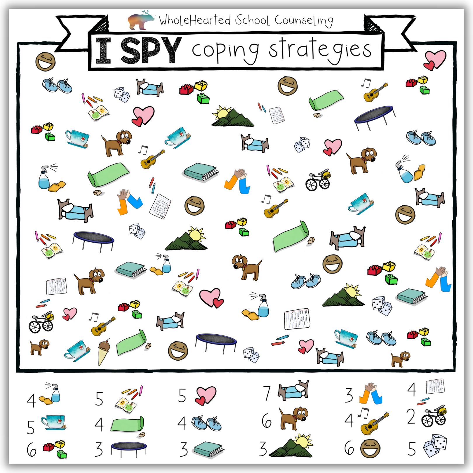 I Spy Coping Skills! Free Poster / Printable - Wholehearted School within Free Printable Coping Skills Worksheets