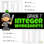 Integers Worksheets For Grade 7 Math With Regard To Free Printable Integer Worksheets Grade 7