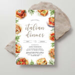 Italian Dinner Invitation, Italian Theme Invite, Pasta Dinner Within Free Printable Italian Dinner Invitations