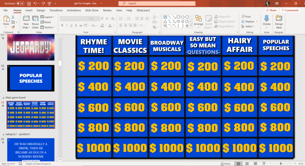Jeopardy! Game Template For Powerpoint (2022) | Slidelizard® Inside Free Printable Jeopardy Template Jeopardy! Game Template For Powerpoint (2022) | Slidelizard® Inside Free Printable Jeopardy Template