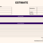 Job Estimate Blank Free Printable Estimate Forms   Printable Party Within Free Printable Job Quote Forms
