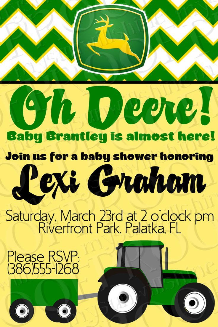 John Deere Baby Invitations | John Deere Baby Shower Invitation with regard to Free Printable John Deere Baby Shower Invitations