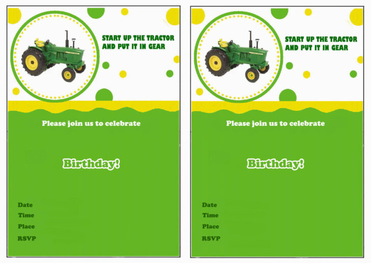 Free Printable John Deere Birthday Invitations