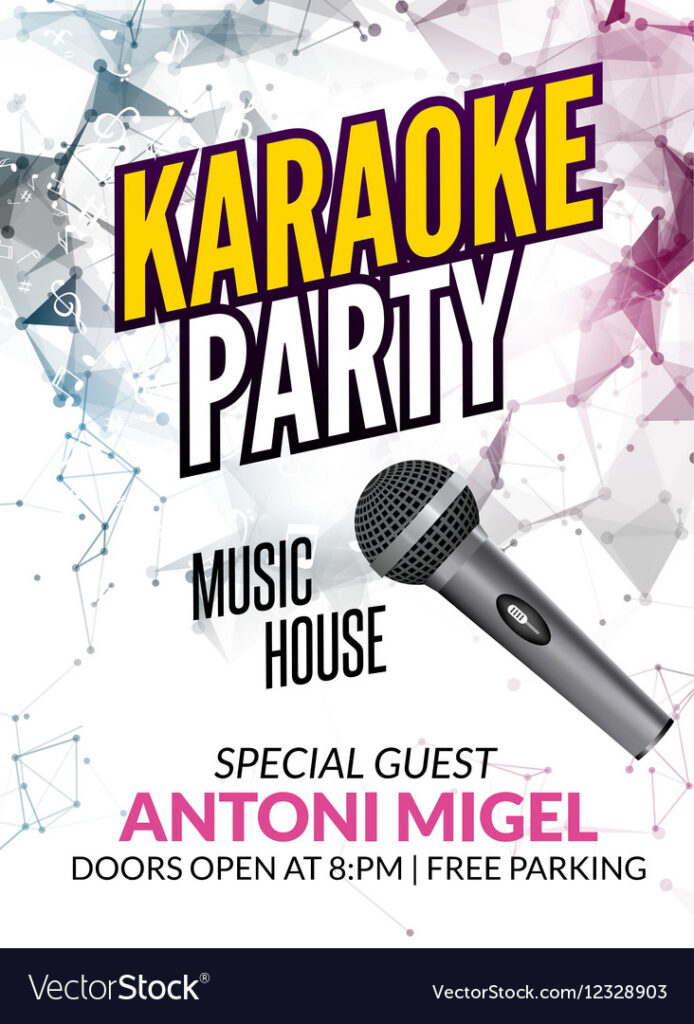 Karaoke Party Flyer Template Royalty Free Vector Image Within Free Printable Karaoke Party Invitations Karaoke Party Flyer Template Royalty Free Vector Image Within Free Printable Karaoke Party Invitations
