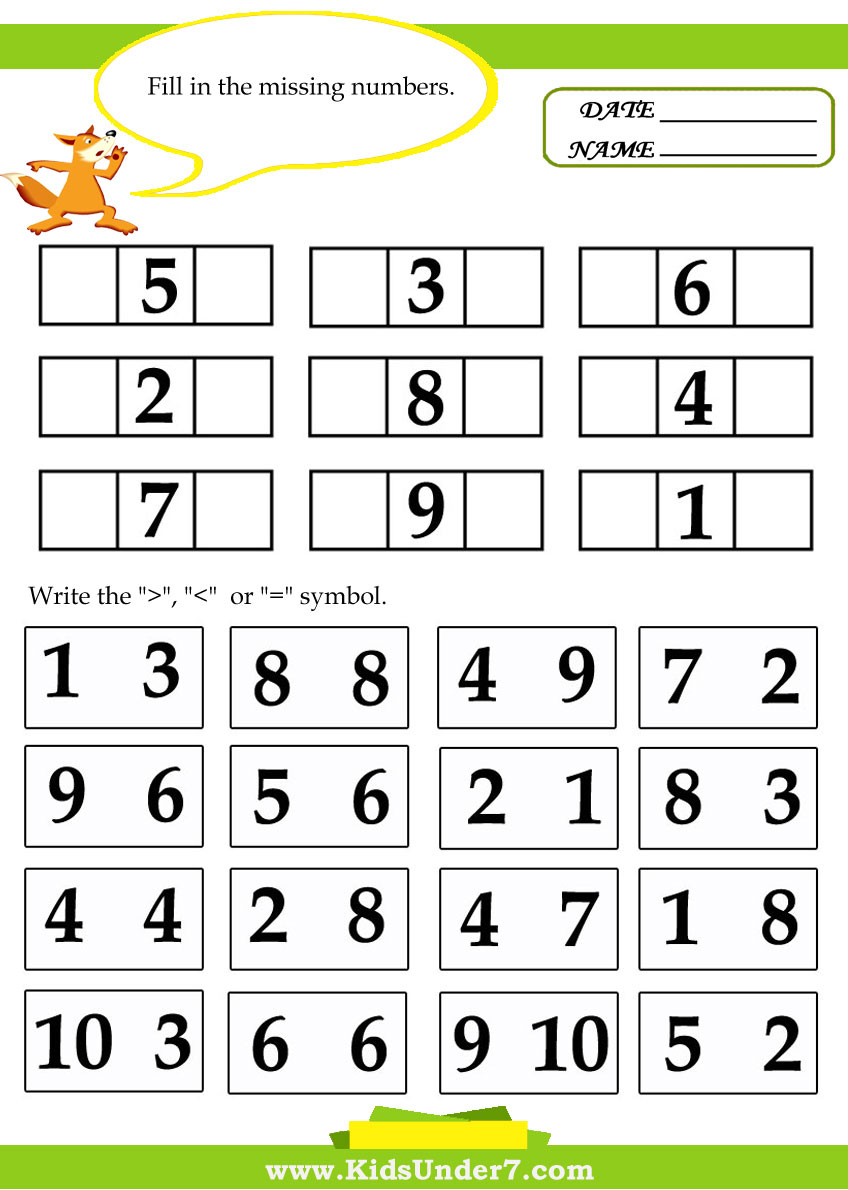 Kids Under 7: Kids Math Worksheets within Free Printable Math Worksheets For Kids