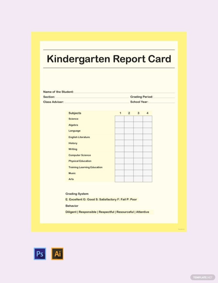 Free Printable Kindergarten Report Cards