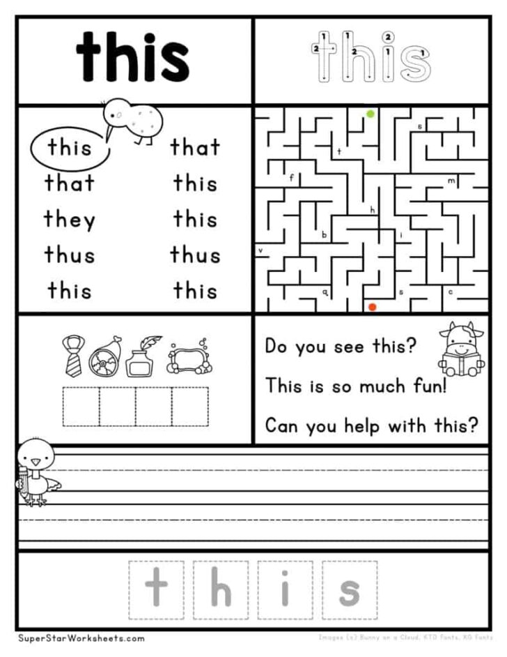 Free Printable Sheets For Kindergarten