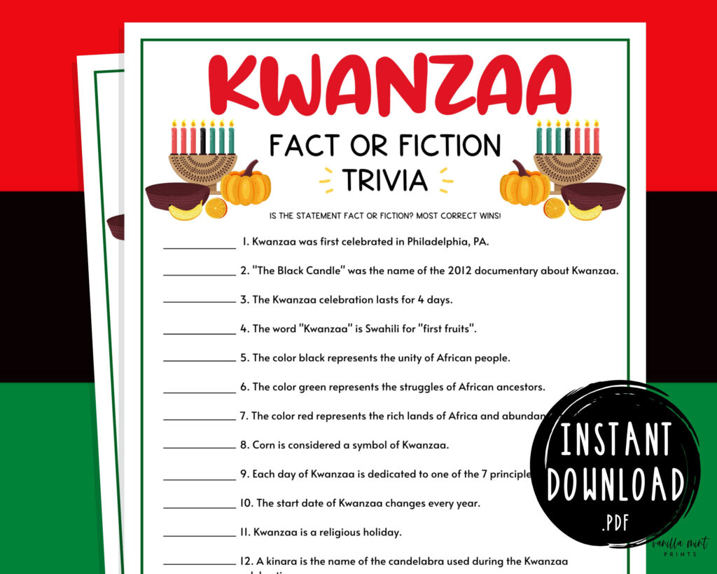 Kwanzaa Trivia Game | Printable Kwanzaa Party Games | Fun Intended For Kwanzaa Trivia Free Printable Kwanzaa Trivia Game | Printable Kwanzaa Party Games | Fun Intended For Kwanzaa Trivia Free Printable