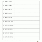 Least Common Multiple Worksheets Page Pertaining To Free Printable Lcm Worksheets