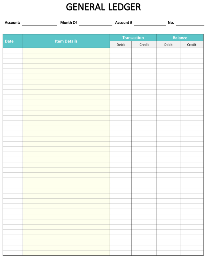 Free Printable Ledger Sheets