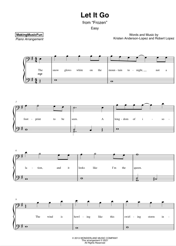 Let It Go (Frozen) | Easy Piano Sheet Music – The Piano Student Pertaining To Piano Sheet Music For Beginners Popular Songs Free Printable Let It Go (Frozen) | Easy Piano Sheet Music – The Piano Student Pertaining To Piano Sheet Music For Beginners Popular Songs Free Printable