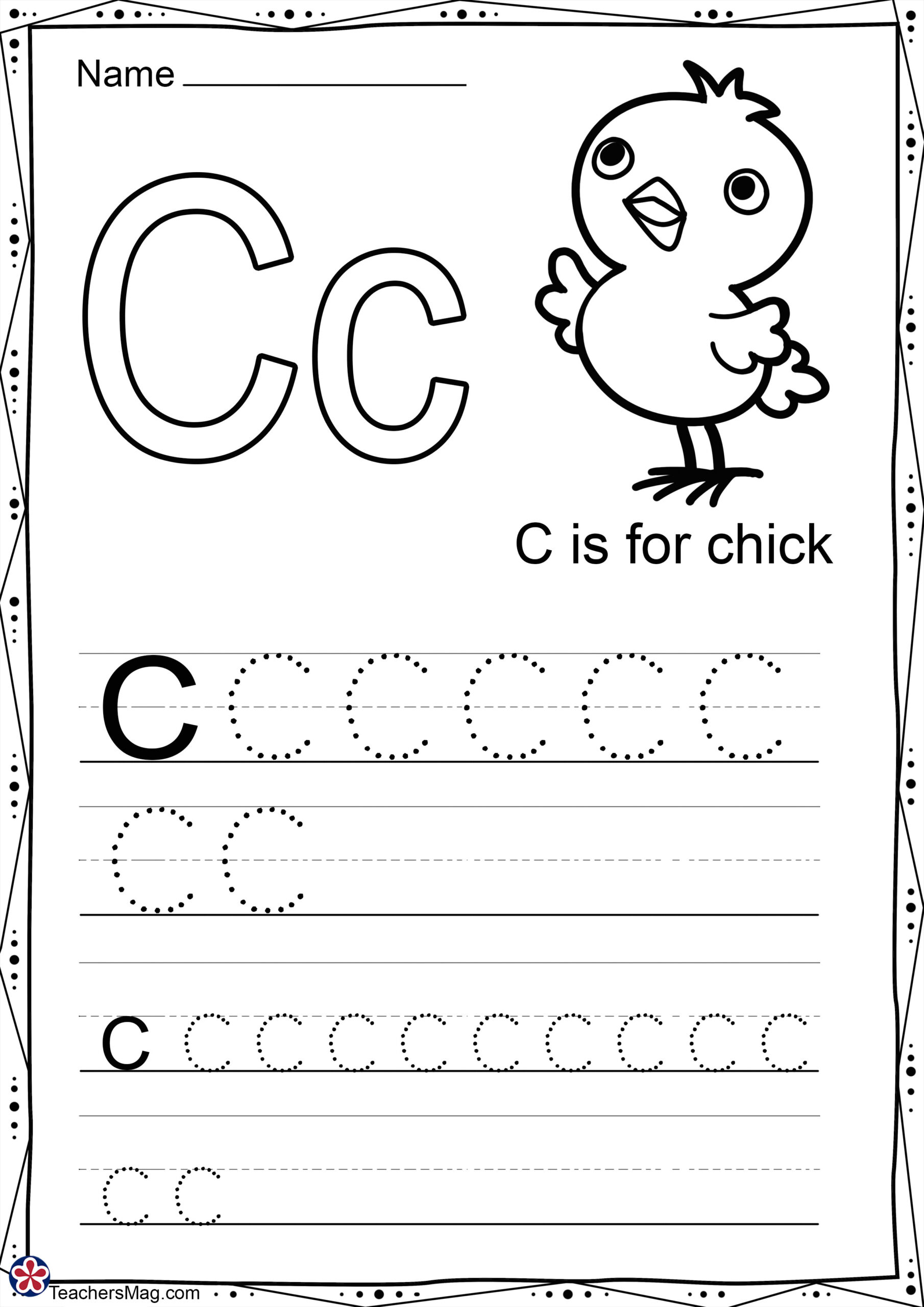 Letter С Free Worksheets For Preschool. Teachersmag with Free Printable Preschool Worksheets Letter C