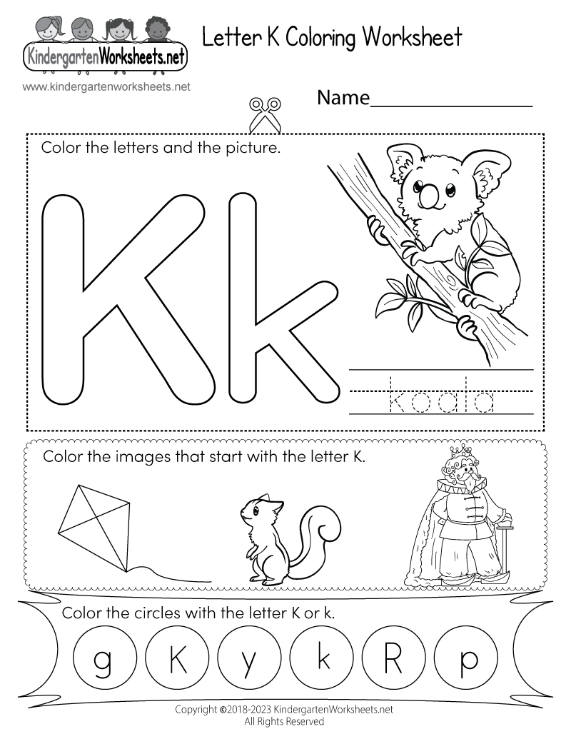 Letter K Coloring Worksheet - Free Printable, Digital, &amp;amp; Pdf with Free Printable Letter K Worksheets
