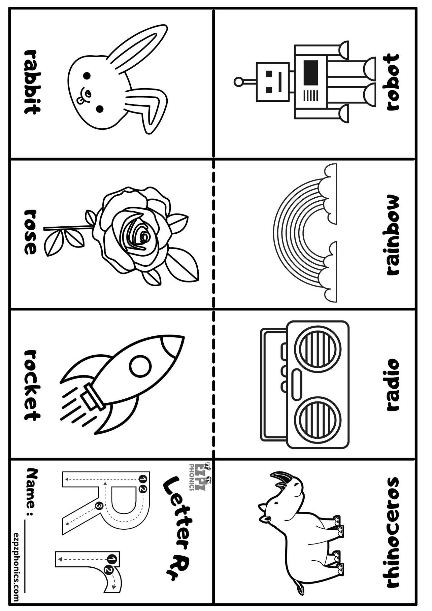 Letter R Mini Coloring Book Free Printable Pdf - Ezpzphonics regarding Free Printable Phonics Books For Kindergarten