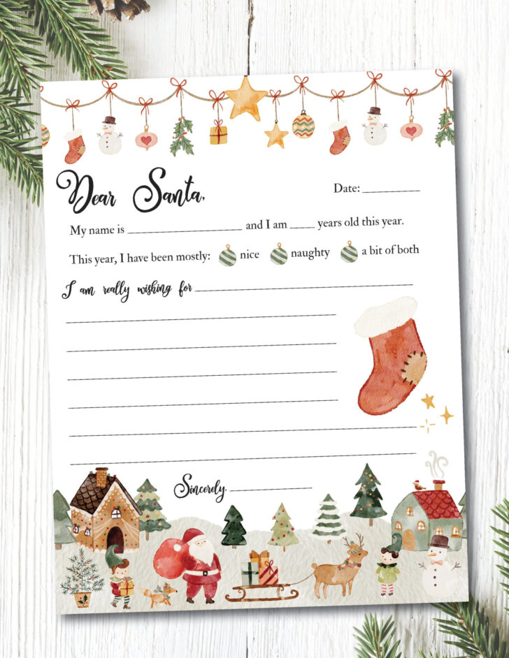 Letter to Santa Template Free Printable