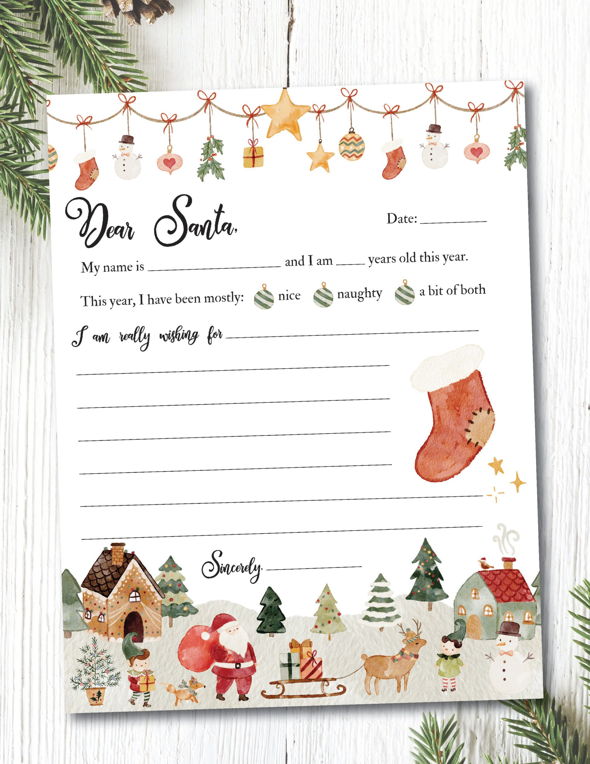 Letter To Santa Template Free Printable - Home Sweet Farm Home intended for Letter to Santa Template Free Printable